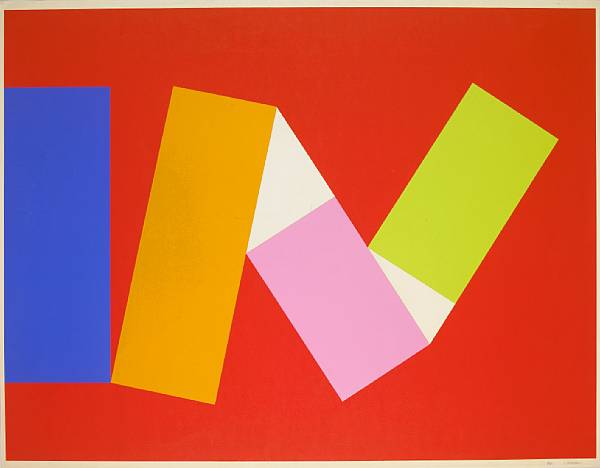 Appraisal: Charles Hinman American born Untitled Abstract Screenprint in colors on