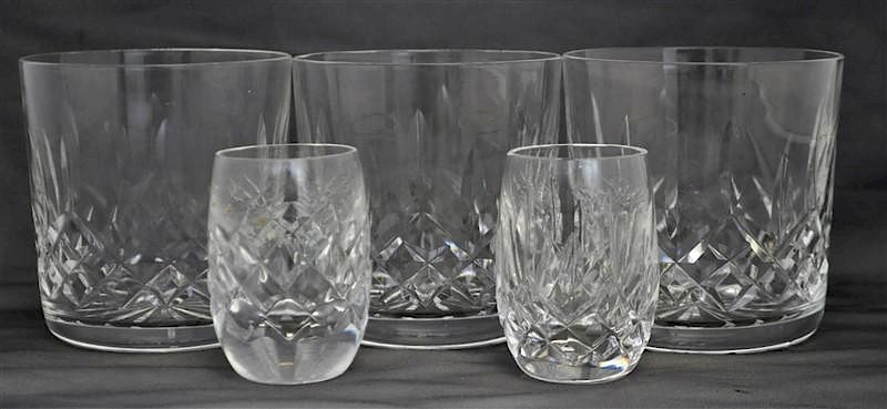 Appraisal: WATERFORD CRYSTAL LISMORE SHOT OLD FASHIONED GLASSES Two Waterford Crystal