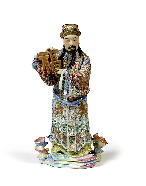 Appraisal: A Chinese Canton porcelain model of Fu th Centurythe polychromed