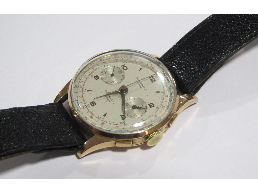 Appraisal: A Gents Chronographe Suisse Antimagnetic wrist watch with grey dial