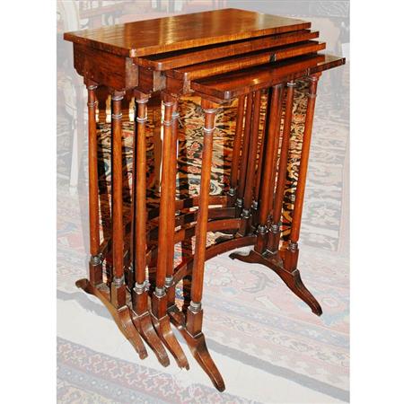 Appraisal: Nest of Regency Rosewood Quartetto Tables Estimate -