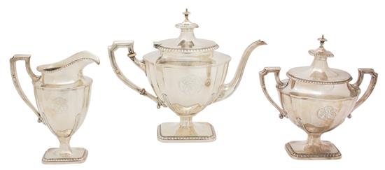 Appraisal: Sale Lot An American Silver Three Piece Tea Service Reed