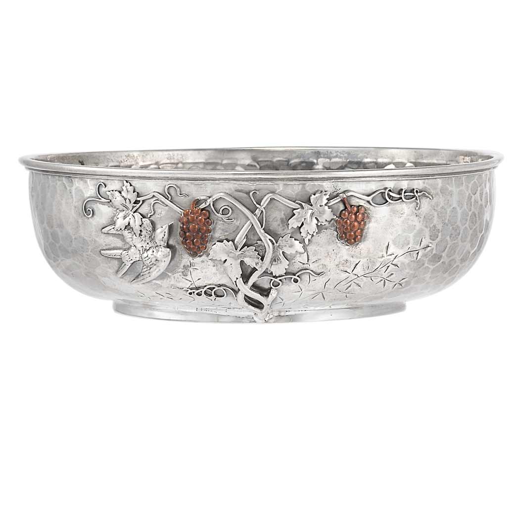 Appraisal: Whiting Aesthetic Movement Sterling Silver Bowl Of circular form decorated