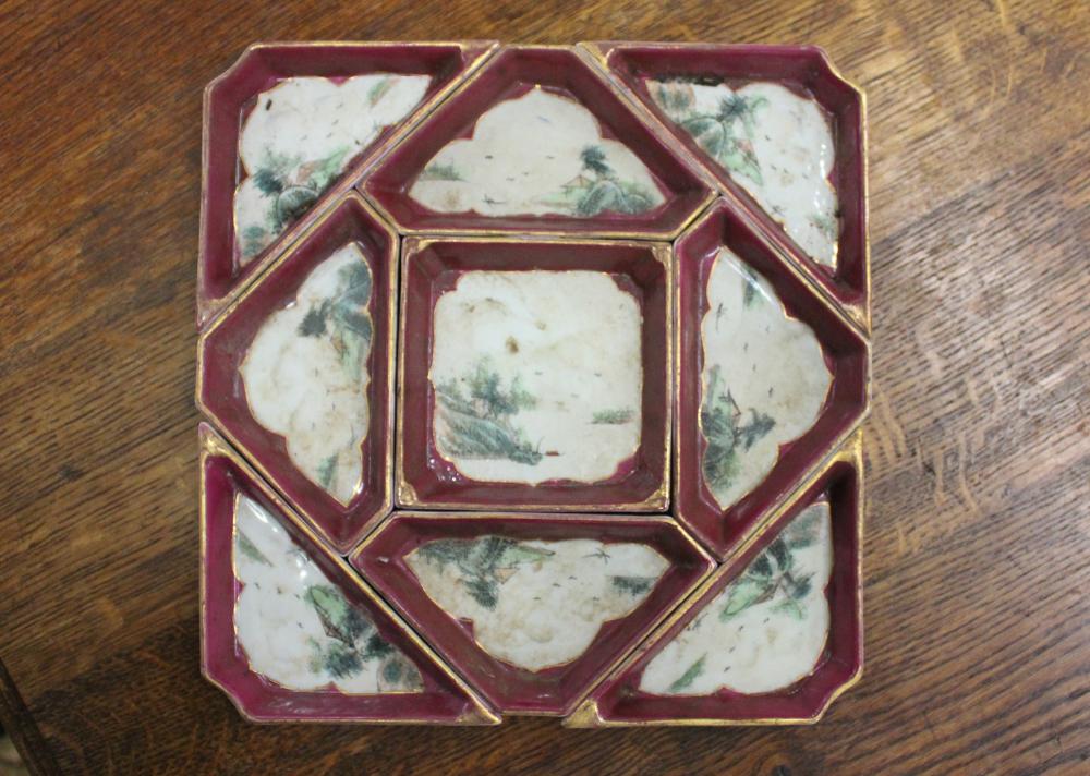 Appraisal: SET OF CHINESE REPUBLIC PORCELAIN SNACK PLATE pieces in the