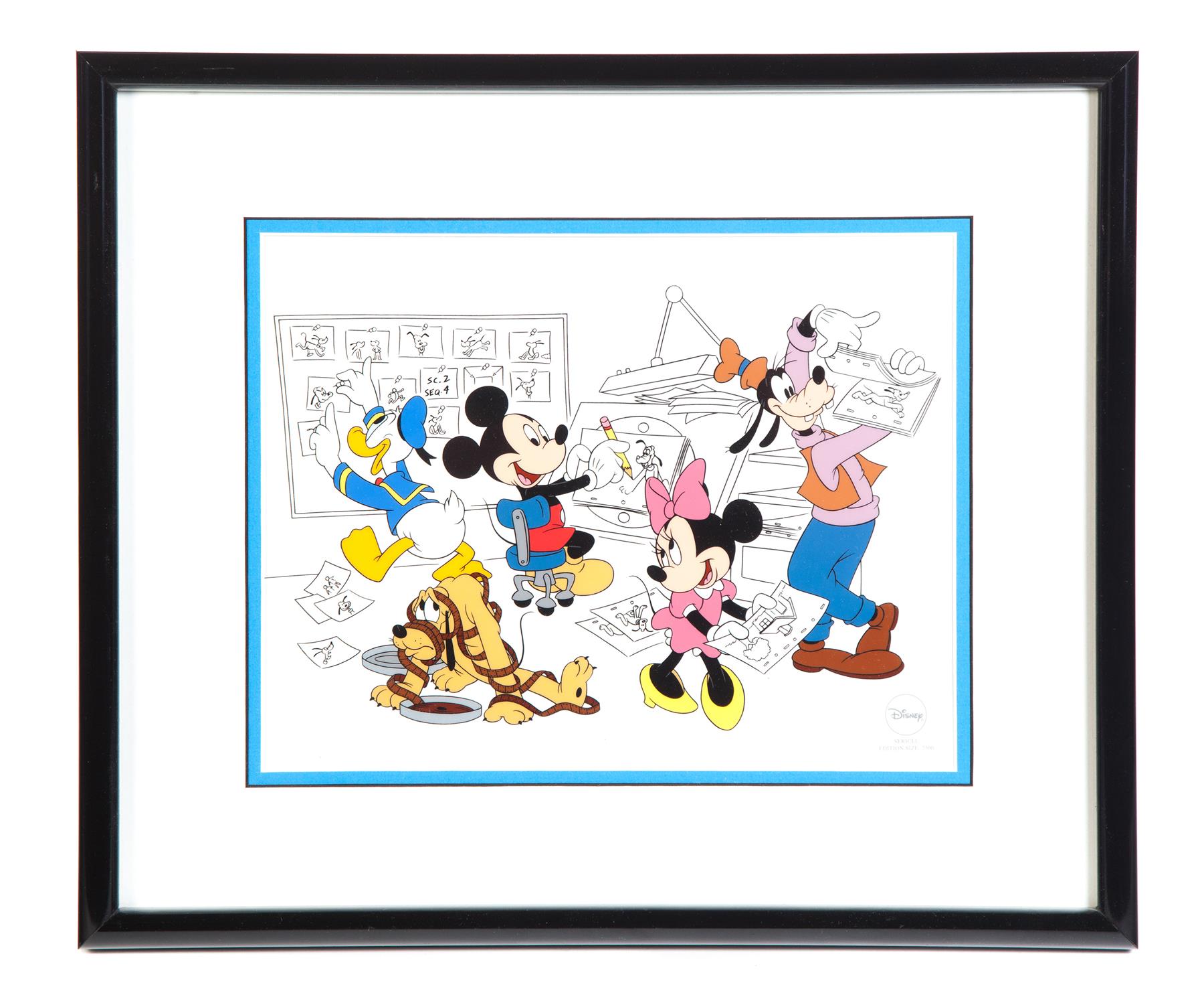 Appraisal: DISNEY SERICEL American dated Scene portrays Mickey Mouse at the