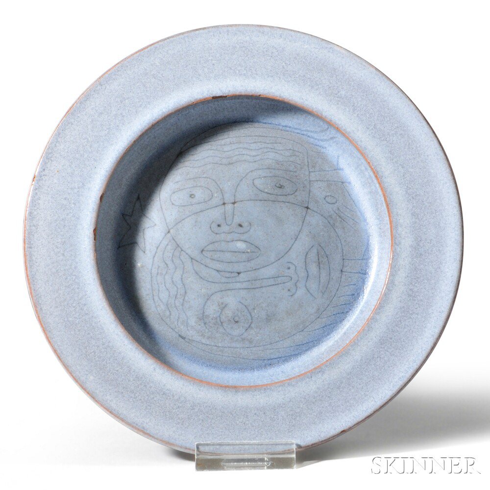 Appraisal: Mary - and Edwin - Scheier Plate Glazed stoneware United