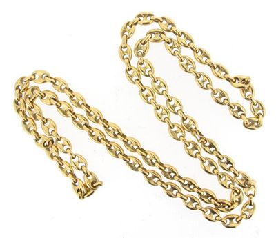 Appraisal: A French ct gold anchor link necklace Approximately g cm