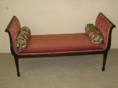 Appraisal: AN EDWARDIAN MAHOGANY FRAMED WINDOW SEAT of oblong form button