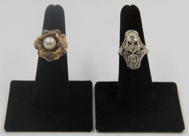 Appraisal: JEWELRY kt Gold and Diamond Ring Grouping Includes a kt