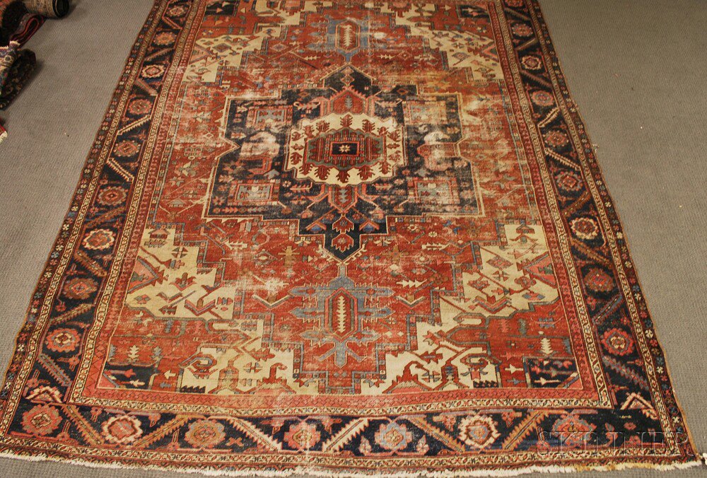 Appraisal: Heriz Carpet Northwest Persia late th early th century wear