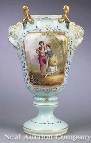 Appraisal: A French Polychromed and Gilt Porcelain Urn late th c