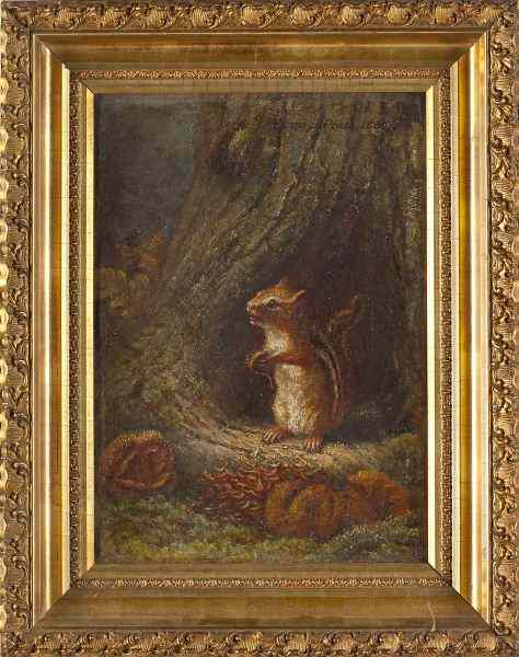 Appraisal: Ernest Pease PA b Chipmunkoil on canvas unusual in that