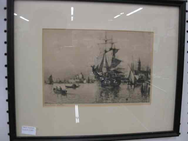 Appraisal: C D Eldred Etching ''Venetian Waters'' image area '' x