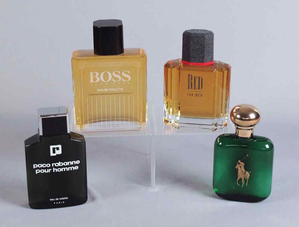 Appraisal: SCENTS FOR MEN FACTICE BOTTLES Red for Men Polo Hugo