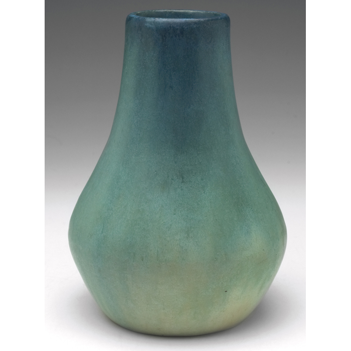 Appraisal: Arequipa vase California bulbous shape covered in a green and