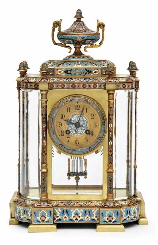 Appraisal: A French ormolu and champleve enamelled mantel clock The chapter