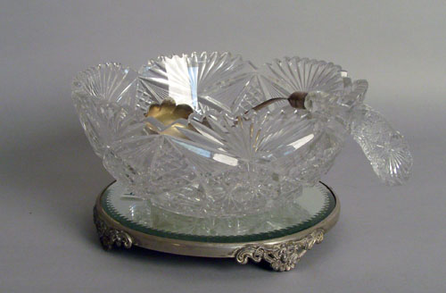 Appraisal: Cut glass punch bowl dia and ladle together with a