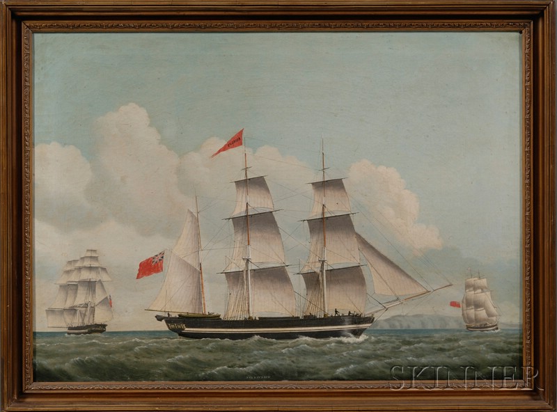 Appraisal: Jakob Petersen Danish - Portrait of the Ship Patriot Passing