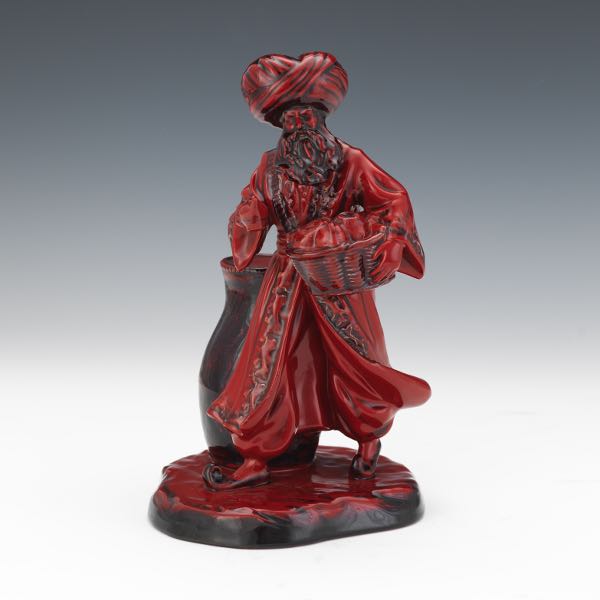 Appraisal: ROYAL DOULTON FLAMBE FIGURINE THE LAMP SELLER x x Red