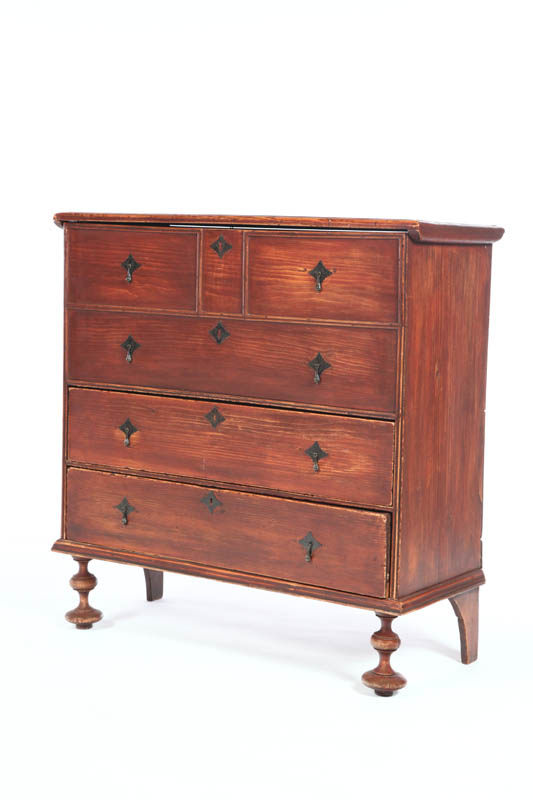 Appraisal: WILLIAM MARY BLANKET CHEST American th century pine Single board