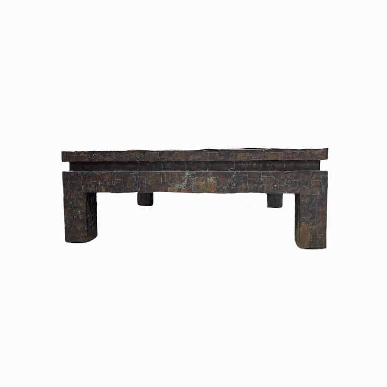 Appraisal: Brutalist Inspired Coffee Table Industrial Brutalist inspired Coffee Table Measures