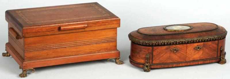 Appraisal: Lot of Early Wooden Boxes Includes one with wooden inlay