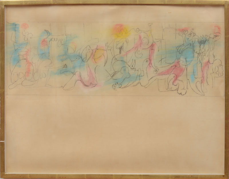 Appraisal: ARSHILE GORKY - UNTITLED Charcoal and pastel on paper c