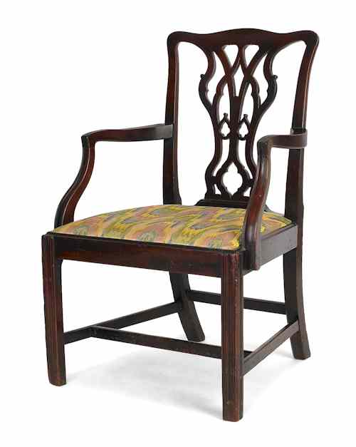 Appraisal: George III mahogany armchair ca