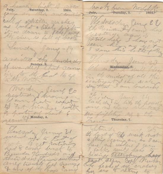 Appraisal: CIVIL WAR--MASSACHUSETTS Sillars Malcolm Manuscript diary of an officer in