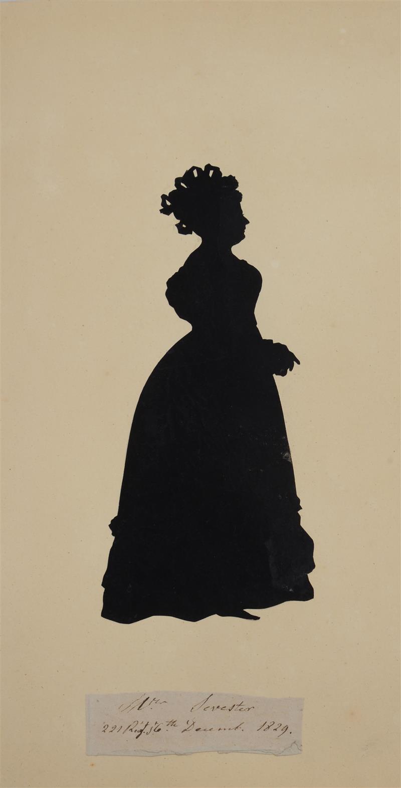 Appraisal: AUGUST EDOUART FOUR FULL-LENGTH SILHOUETTES OF TWO LADIES AND TWO