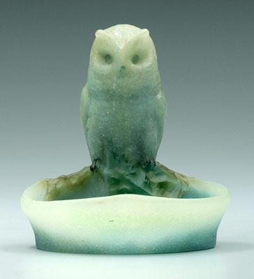 Appraisal: Walter Nancy owl ashtray French Pate de Verre owl perched