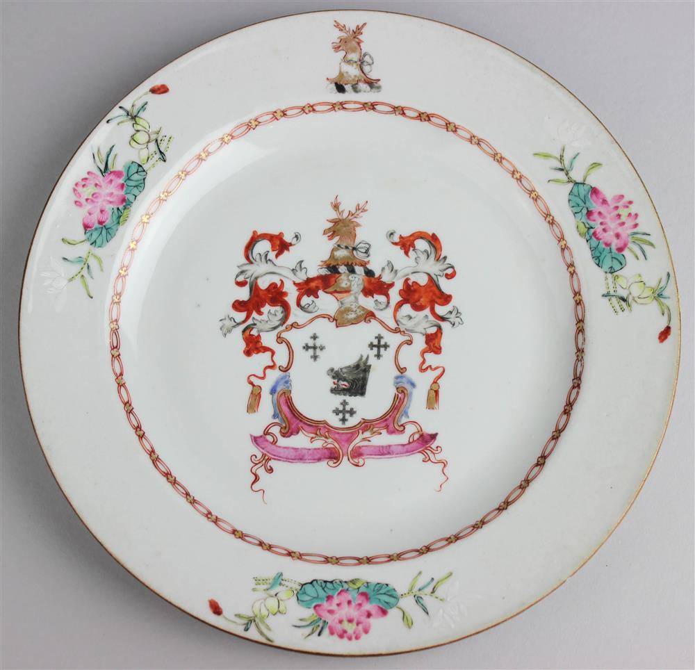 Appraisal: CHINESE EXPORT ARMORIAL PLATE TH CENTURY circa with central coat