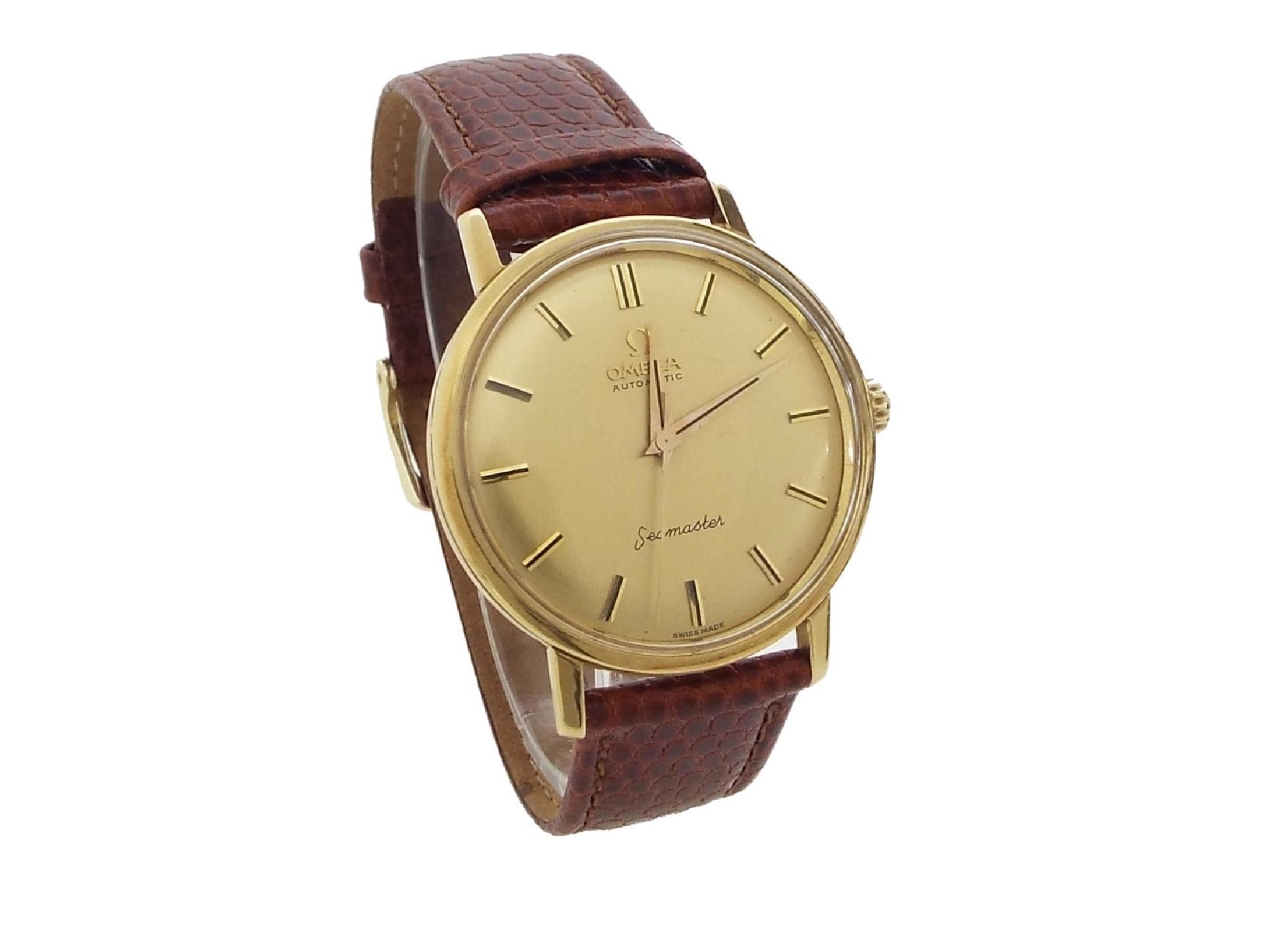 Appraisal: Omega Seamaster automatic ct gentleman's wristwatch circular gilt dial with