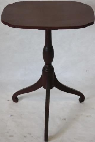 Appraisal: CA AMERICAN TIGER MAPLE CANDLE STAND WITH OLDRED WASH FINISH