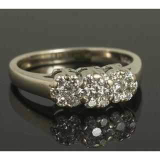 Appraisal: Diamond Gold Ring k white gold ring containing nineteen diamonds