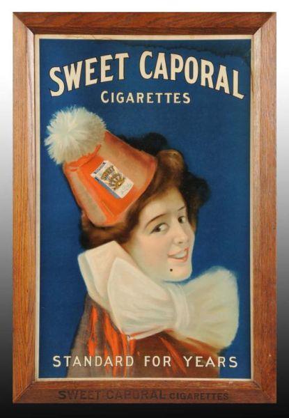 Appraisal: Cardboard Sweet Caporal Cigarettes Sign Description Dated Manufactured by the