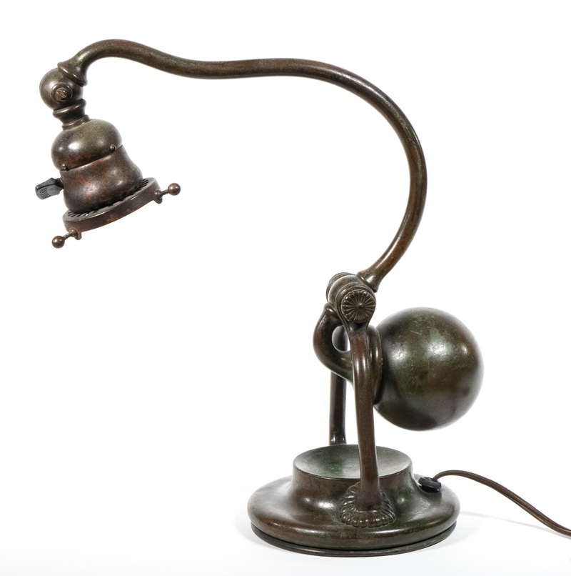 Appraisal: TIFFANY STUDIOS COUNTERBALANCE LAMP Circa Tiffany Studios Bronze Counterbalance Desk