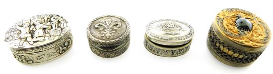 Appraisal: Four Continental boxes hallmarks or on three oval box with