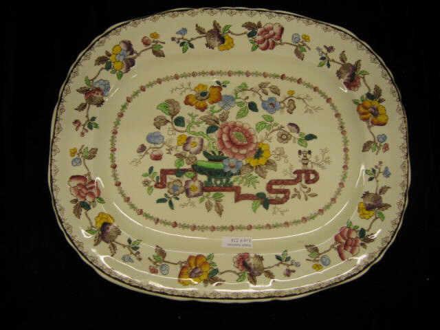 Appraisal: Mason's Ironstone Platter Nabob Pattern fine floral x excellent