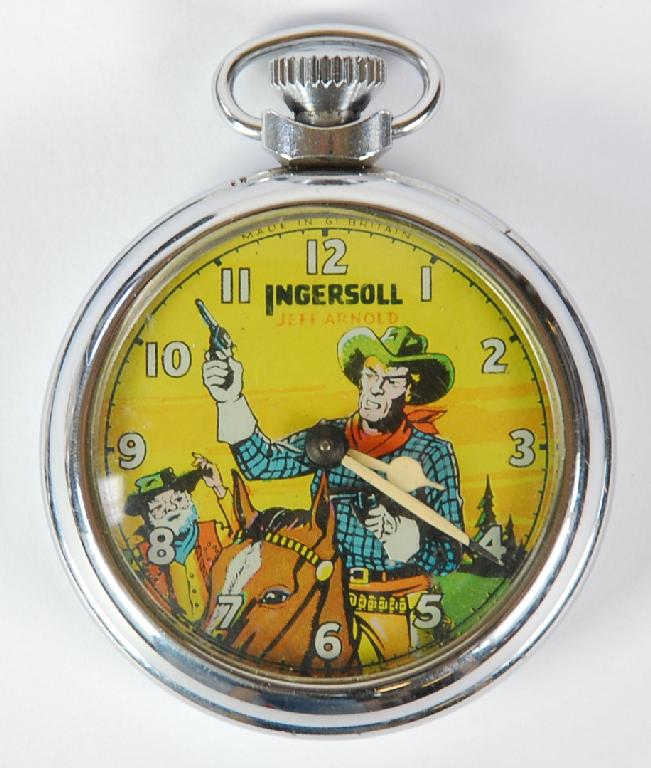 Appraisal: CIRCA 's INGERSOLL 'EAGLE' COMIC CHROMIUM METAL CASED POCKET WATCH