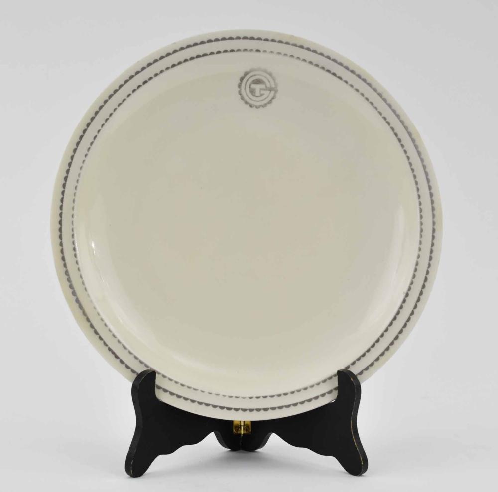 Appraisal: LIMOGES-HAVILAND S S NORMANDIE DINNER PLATE - Designed by Suzanne