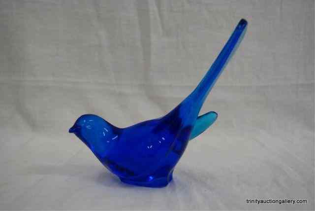 Appraisal: Blown Glass '' Blue Bird of HappinessUnmarked or signed is