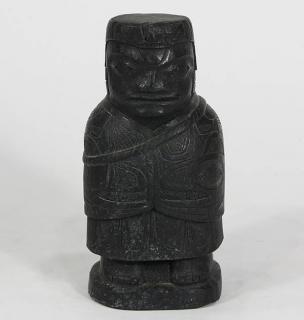 Appraisal: Northwest Coast style cast argillite figure Northwest Coast style cast