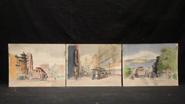 Appraisal: SERRATONI Frank W C's of San Francisco Trolley Each signed