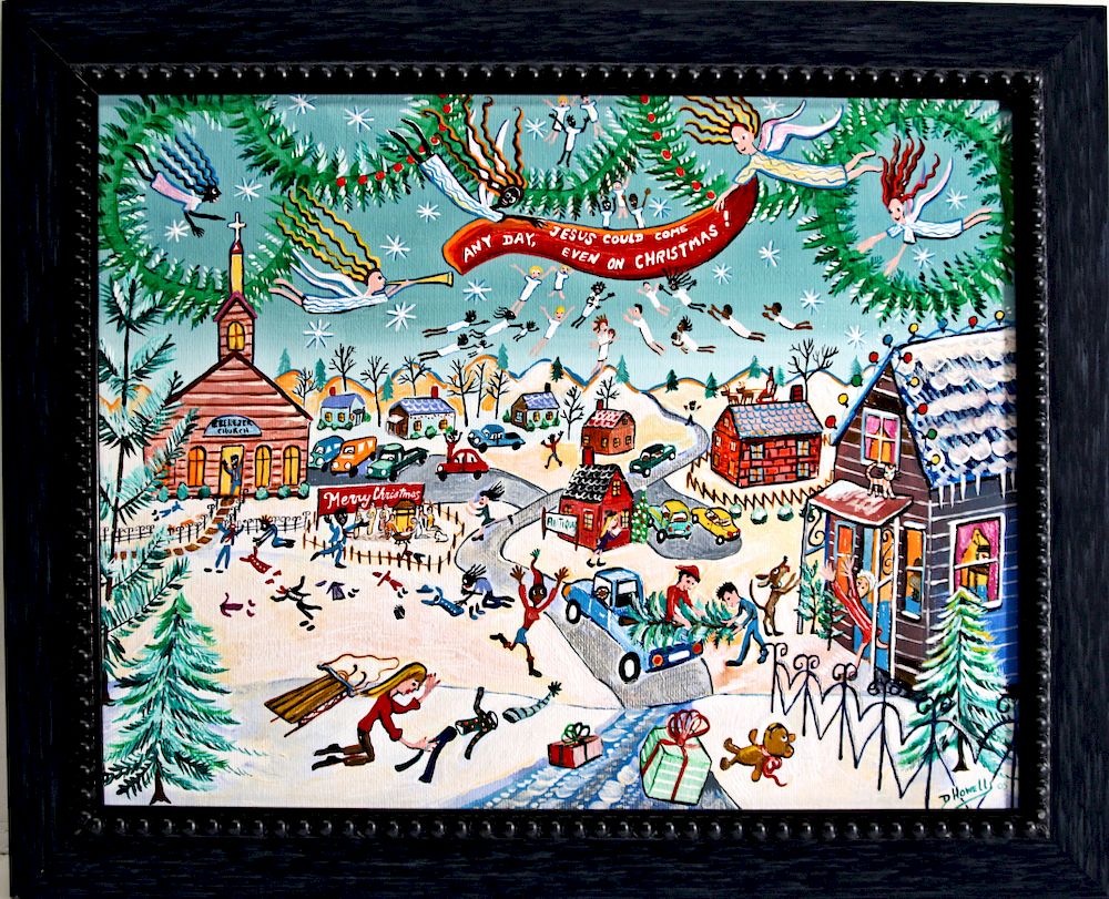 Appraisal: Outsider Art Donna Howells Even on Christmas Day Howells Donna