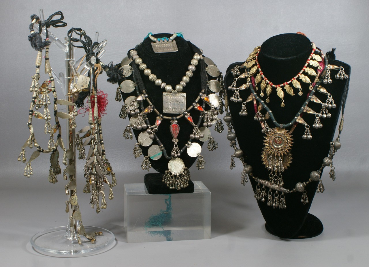 Appraisal: enameled silver tone South Asian necklaces