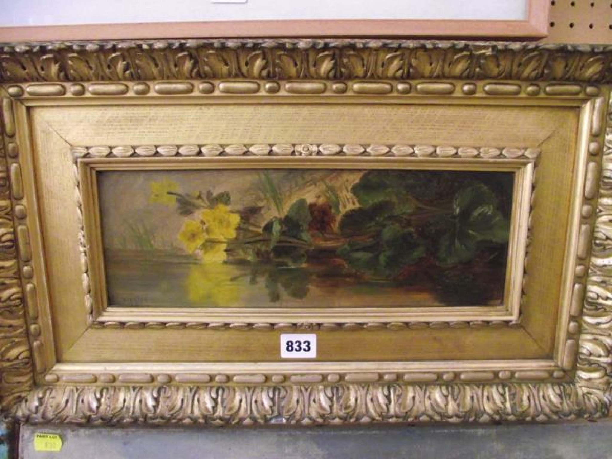 Appraisal: A th century oil painting on board of kingcups growing