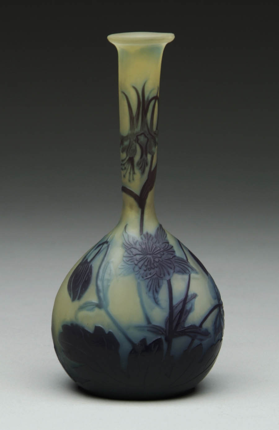 Appraisal: GALL BANJO VASE Beautiful Gall banjo vase has purple and