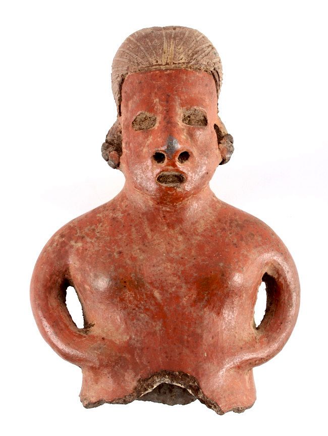 Appraisal: Pre-Columbian Mayan Pottery Figure circa A D The lot features