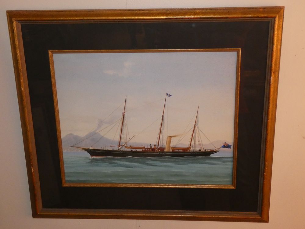 Appraisal: CHINA TRADE PAINTING SHIP IN HARBOR Fine th century China